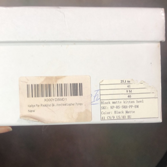 Black Kaitlyn Pan studded kitten Heels w/ box 9 - Picture 6 of 7